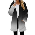thumbnail image 3 of Pounoo Women's Winter Long Flannel Jackets Zip Up Hooded Vintage Colorblock Western Coats Fleece Lined Winter Coat with Side Pockets Gift, 3 of 5