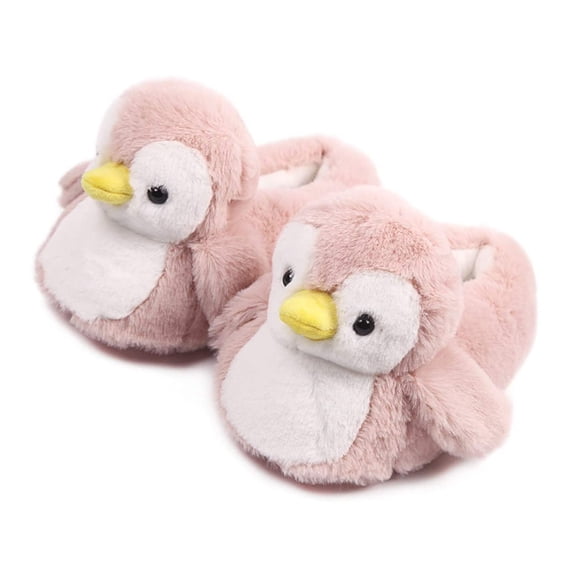 Womens Cute Penguin Slippers, Cozy Fuzzy Slippers Soft Plush Penguin Winter Warm House Shoes