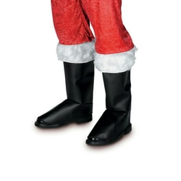 Santa Boot Covers Adult Black White Santa Boot Covers Adult Black White