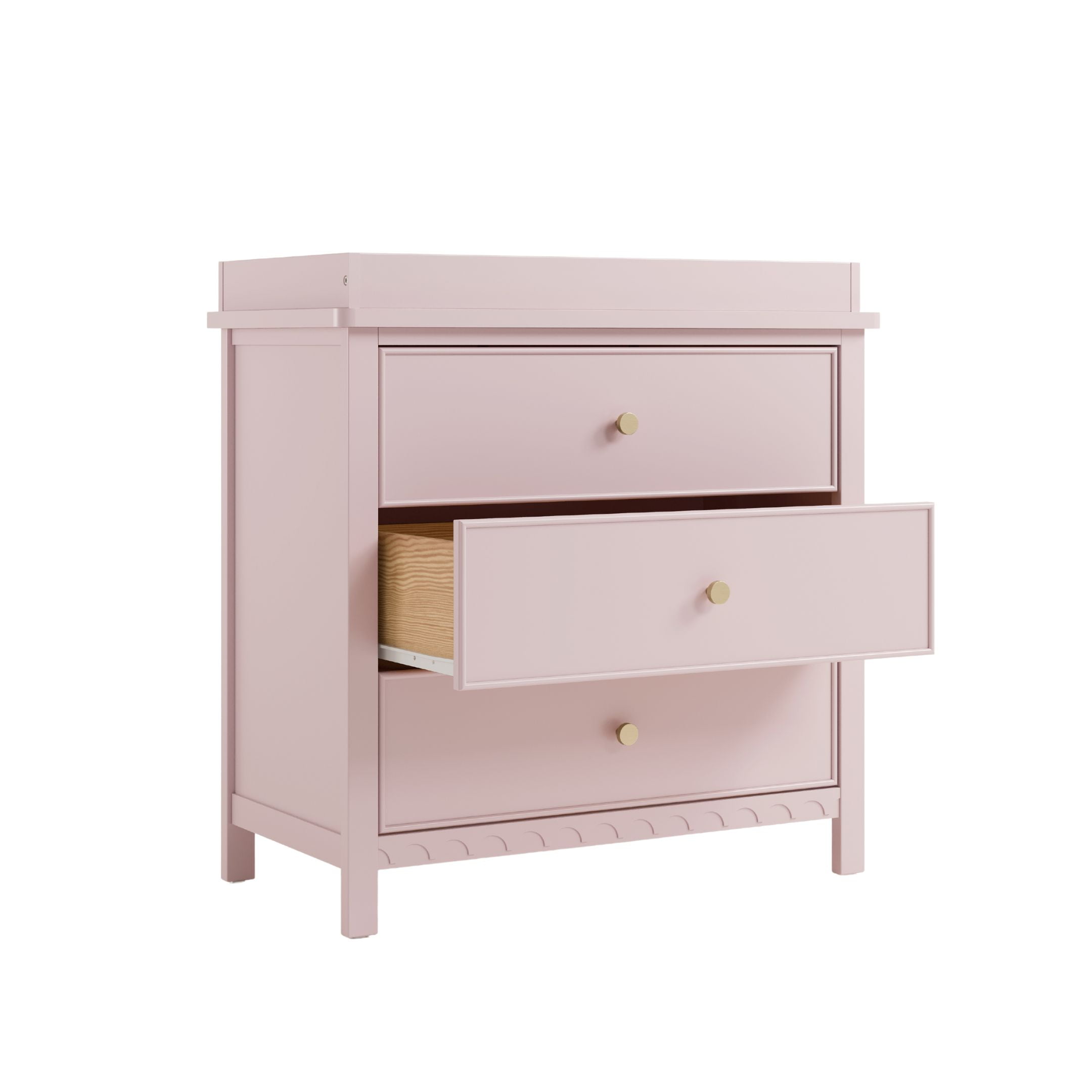 Graco Sasha 3 Drawer Dresser with Infant Changing Topper, Blush