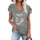 thumbnail image 1 of Fiudx Ofertas Flash Artículos En Oferta Blusa Informal de Manga Corta con Cuello En V y Estampado de Moda para Mujer, 1 of 4