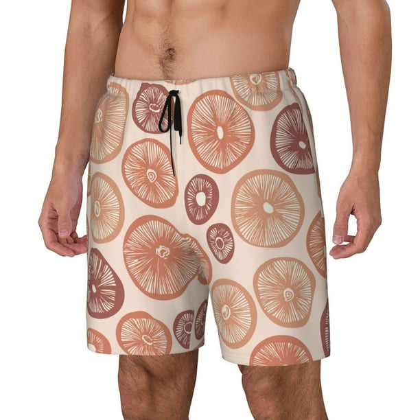 Fotbe Mushrooms2 Traje de Baño para Hombre – Shorts de Natación de Secado Rápido con Forro y Bolsillos-Medium