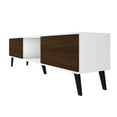 thumbnail image 3 of Manhattan Comfort Doyers 70.87 Mid-Century Modern TV Stand in White and Nut Brown, 3 of 5