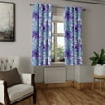 thumbnail image 2 of Ambesonne Floral Grommet Curtain, Botanical Romantic Flowers, 50"x63", Cadet Blue and Violet, 2 of 5