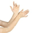 thumbnail image 2 of Outfmvch dance gloves tea party gloves mesh gloves Women Pure Ribbon Cosplay Dance Bouncing Di Mesh Fishing Net Gloves Open Finger Gloves Men Thin Fingerless Gloves Beige One Size, 2 of 5