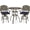 Dark Bronze / Navy Blue, variant on MEETWARM 3 Pcs Cast Aluminum Outdoor Bistro Sets with High Bar Stool and Cushioned Chairs, Brown