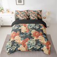 thumbnail image 2 of Erosebridal Ocean Wave Bed in a Bag Queen size, Colorful Flower Bed Set, Japanese Style Decor, Reversible 7pcs, 2 of 5