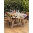 thumbnail image 2 of Happy Easter Outdoor Tablecloth - 60x102 Inch Rectangle Dining Table Cover, Bunny Eggs Spring Mushrooms Plants Brown Plaid Waterproof Outdoor Table Cloth with Umbrella Hole & Zipper for Picnic/Patio, 2 of 7