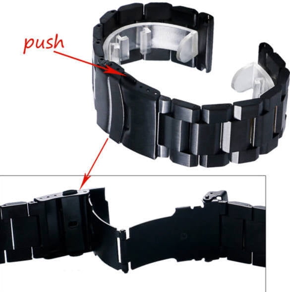 Nixon 51 30 Black Steel 25mm Metal Replacement Watch Band Strap Double Locking Clasp 5002nx Walmart Com Walmart Com