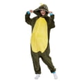 thumbnail image 2 of LEKWK Adult Onesie Pajamas Plush Fleece Animal Halloween Costume Sleepwear Long Sleeve Winter Warm Cozy Loungewear One Piece Nightwear Yellow L, 2 of 5