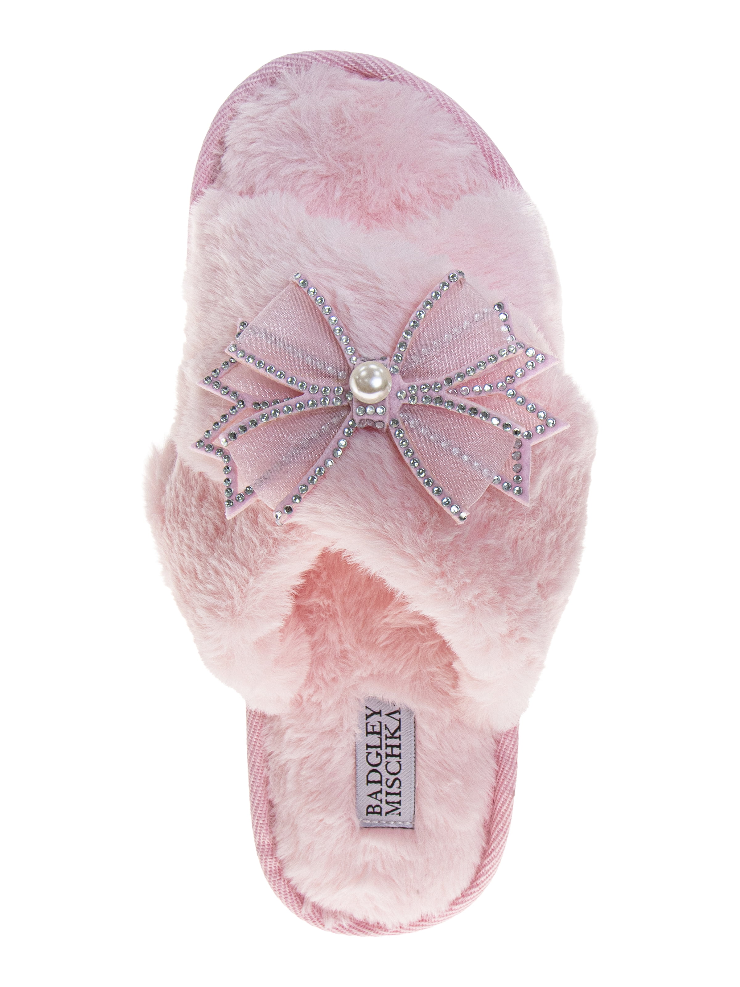 Badgley Mishka Women's Open Toed Slide On Slippers with Bow