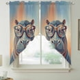thumbnail image 2 of Orange Blue Hippocampus Swag Valances for Windows, Kitchen Window Curtains Over Sink, Funny Animals Modern Art Window Treatment Curtains for Living Room/Bedroom Curtains 2 Panel Sets 36"x45", 2 of 8