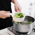 thumbnail image 4 of Juego de colador de doble capa para lavar frutas con cesta coladora desmontable y base sólida: herramienta de cocina para enjuagar verduras con mango, agarre antideslizante y pegatinas faciales pe, 4 of 6