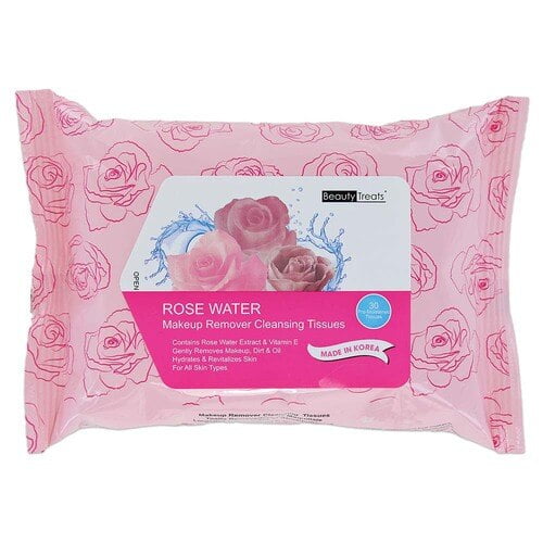 Beauty Treats Makeup Remover Cleansing Tissues Rose Water Walmart