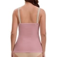 thumbnail image 3 of INSPIRE CHIC Women's Crisscross Lace Trim Adjustable Shoulder Straps Maternity Nursing Tops Camisole Padded for Breastfeeding M Pink, 3 of 5