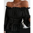 thumbnail image 3 of Ketyyh-chn99 Long Sleeve Shirts for Women Elegant Long Sleeve Lace Blouses Tops Black,2XL, 3 of 4