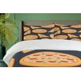 thumbnail image 4 of Ambesonne Italy Duvet Cover Sets, Cartoon Art Pizzas and Slices, 2-Queen, Dark Blue Grey and Multicolor, 4 of 7