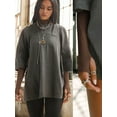 thumbnail image 5 of Mesh Long Sleeve Top for Women, Lace Sheer Tops See Through Mock Neck Floral Embroidery Sheer Blouce Shirt Coffee S, 5 of 9