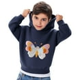 thumbnail image 3 of Toddler Boy Girl Cute Hoodies Solid Color Long Sleeve Hooded Sweatshirt Top Fall Winter Hoodie Clothes Boys Hoodies Sweatshirt Navy 6Y, 3 of 5