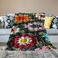 thumbnail image 2 of Nawypu RISEON Handmade Granny Square Crochet Throw Blanket Sweater Style Mat, Crochet Quilt, Multicolor Boho Travel Accent Decor Throw for Sofa Comforter Couch Bed Recliner Living Room Bedroom, 2 of 6