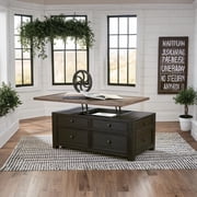 Signature Design by Ashley Tyler Creek 4 Drawer Coffee Table with Lift Top, Grayish Brown/Black