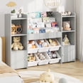 thumbnail image 3 of Hiphuta Kids Bookcase Toy Storage Organizer, Wooden Toy Chest for Kids with 6 Removable Toy Boxes, Kids Storage Bookshelf for Bedroom Playroom, Gray, 3 of 3