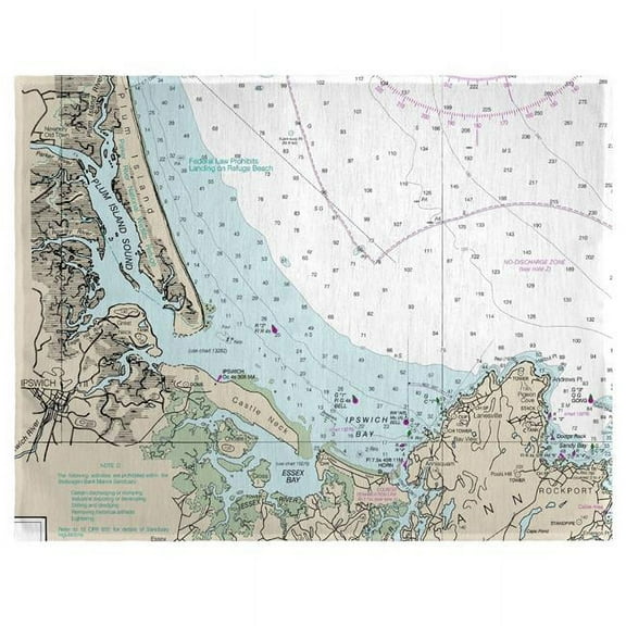 14 x 18 in. Plum Island Sound, MA Nautical Map Place Mat - Set of 4