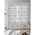 thumbnail image 2 of Gray Leaves Sheer Curtains for Living Room Bedroom Vintage Farmhouse Pastoral Aesthetic Plants Sheer Curtains 108 Inch Long 2 Panels Set Light Filtering Curtain Window Treatments Drapes, 2 of 6