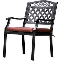 Furniture of America Markus Patio Bistro Chair, Set of 2, Antique Brass and Brown