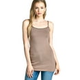 thumbnail image 5 of ShezPretty Womens & Juniors Basic Solid Long Length Adjustable Spaghetti Strap Camisole Tank Top (4PK - 2XLarge, Olive/Navy/Mocha/H.Grey), 5 of 7