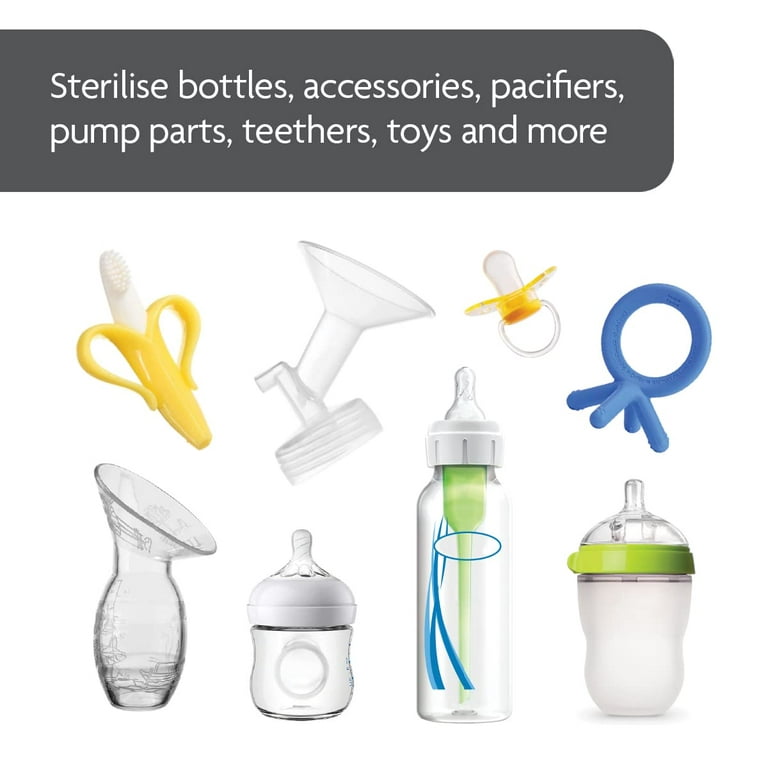 Baby Brezza Baby Bottle Sterilizer and Dryer Machine Electric Steam  Sterilization - Pacifiers, Glass, Plastic, and Newborn Feeding Bottles 