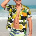 thumbnail image 7 of Kll Men'S Hawaiian Shirt Short Sleeve Button Down Beach Shirts-Orange And Lemon, 7 of 7