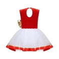 thumbnail image 2 of TiaoBug Kids Girls Christmas Mrs Santa Claus Costume Candy Cane Sleeveless Dance Leotard Tutu Dress Red 8, 2 of 7