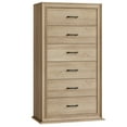 thumbnail image 4 of Homfa Wood Tall Dresser with 6 Drawers, 52.9''H Narrow Dresser for Bedroom, Storage Cabinet for Living Room, Oak, 4 of 8