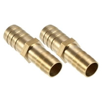 Unique Bargains 2Pcs 16mm -14mm Straight Shaped Hose Barb Straight Barbed Tube Pipe Fitting Brass Hose Fitting Connector