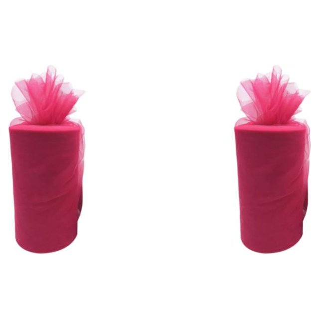Wweixi Rouleau Blanc Bobine de Tulle de Mariage Durable et Fiable Facile à Annoncer Rouleau Tulle rose Rouge 2Set