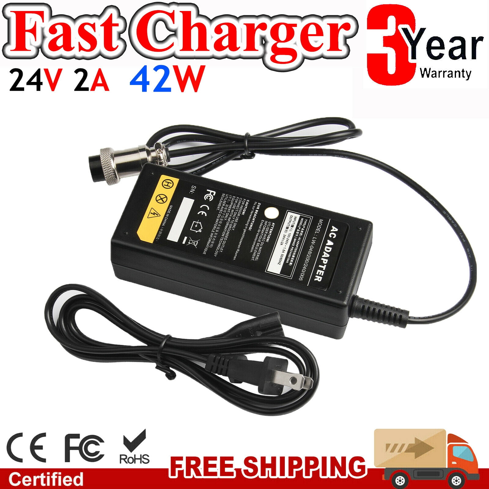 24 Volt 2A Battery Charger For Razor Electric Scooter Fast Charger