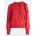 thumbnail image 6 of Free Assembly Women's and Women's Plus Bow Neck Sueded Terry Sweatshirt, Sizes XS-4X, 6 of 6