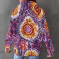 thumbnail image 7 of thefmos Women's Hooded Drawstring Tie Dye Sweatshirt with Kangaroo Pocket Casual Long Sleeve Pullover Fashion Fall Winter Outfit, Purple XL, 7 of 7