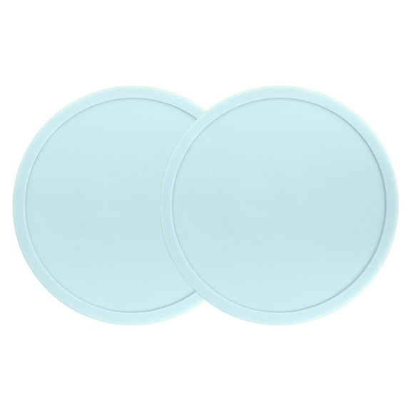 HomeLife 2Pcs 10CM Silicone Coaster Heat-resistant Non-slip Raised Edge Spill-proof Countertop Round Drink Coffee Tea Cup Holder Kitchen Supplies