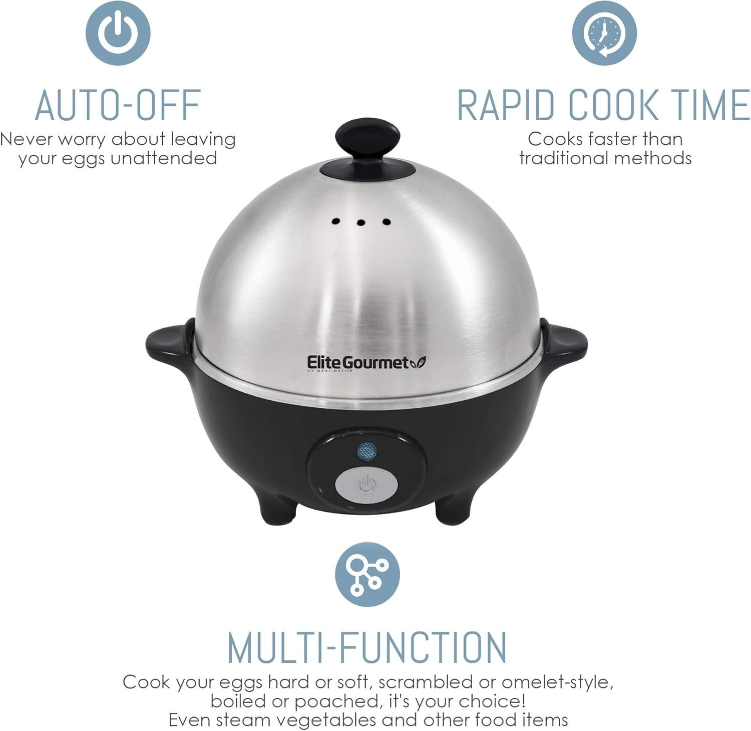 Elegant Egg Cooker with Recipe Book: Perfectly Cooked Eggs and Poached Delights