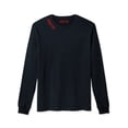 thumbnail image 2 of Daxton Premium Seattle Men Long Sleeves T Shirt Ultra Soft Medium Weight Cotton, Black Tee Red Letters Small, 2 of 3