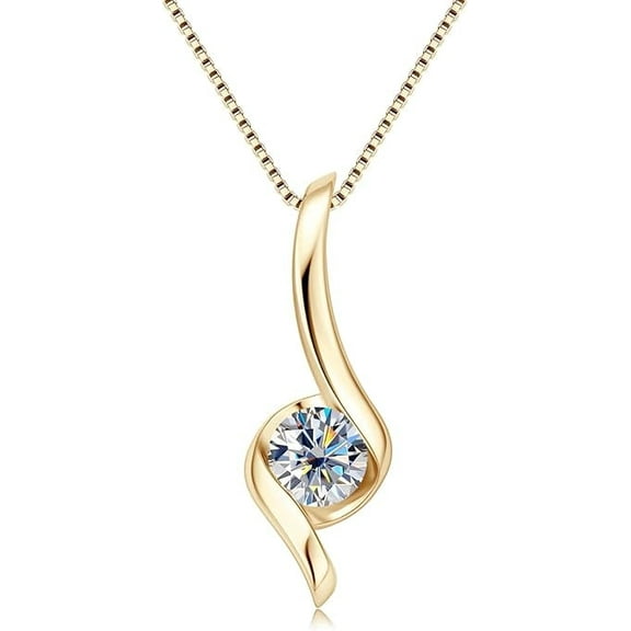 GemEmoprium Infinity Pendant White D Color Moissanite Necklace 1 ct. t.w. 925 Sterling, Silver