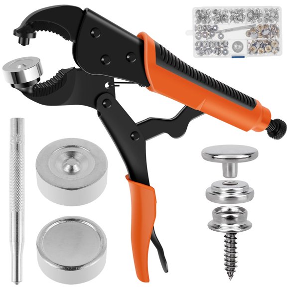 DEBGFS Snap Fasteners Tool Kit 153Pcs DIY Metal Snaps Buttons with Fastener Pliers Press Tool Kit