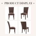 thumbnail image 6 of COLAMY Set of 4 Fabric Dining Chairs with Nailhead Detail and Wooden Legs, Upholstered Side Chairs for Kitchen and Dining Room – Darkbrown, 6 of 21