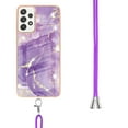 thumbnail image 3 of Alytech Galaxy A52 5G Case, Galaxy A52 4G Case, Soft TPU Rubber Stylish Marble Shockproof Anti-scratch Slim Lightweight Back Cover with Lanyard for Samsung Galaxy A52 5G/ Galaxy A52 4G, Purple, 3 of 4