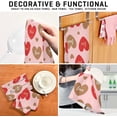 thumbnail image 7 of GZHJMY Valentine's Day Love Heart Kitchen Dish Towel 4 Pack, Soft Absorbent Reusable Hand Towel Washable Tea Towels for Home Kitchen Bar Table Decor, 28 x 18 Inch Washcloths Decorative Towels, 7 of 7