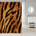 thumbnail image 2 of Manfei Fashion Animal Print Shower Curtain 72Wx72L, Tribal Tiger Wildlife Bathroom Curtain, Orange Dark Brown, 2 of 5