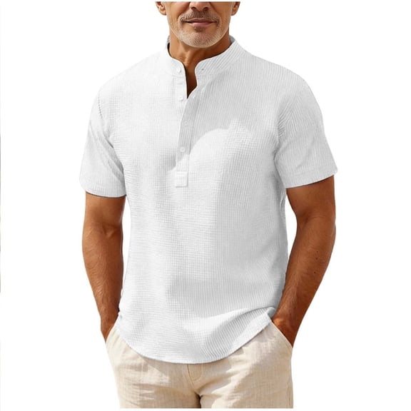 Timoontee Men's Short Sleeve Basic T Shirt Breathable Fabric Moisture Wicking Crew Neck V Neck High Quality Quick Dry White M