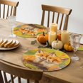 thumbnail image 5 of Fall Forest Round Braided Placemats Set of 4, Oil Painting Fox Heat Insulation Place Mats Washable Non-Slip Table Mats for Kitchen Dining Party, 15 Inches, 5 of 9